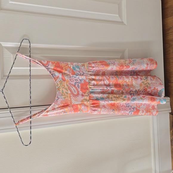 SO BRAND WOMEN'S JUNIOR SCOOPNECK "SKATER" PINK FLORAL ROMPER SIZE SMALL - Picture 1 of 15